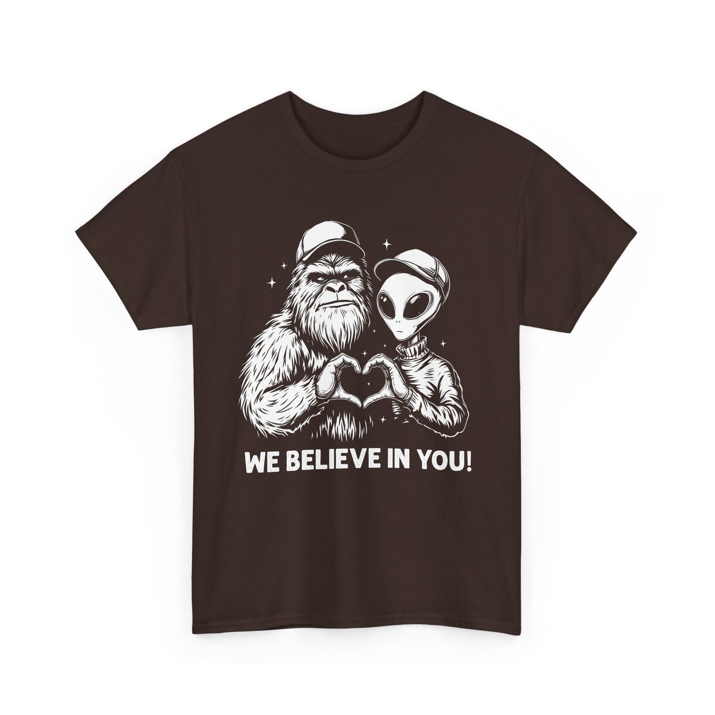 Yeti Alien We Believe In You Unisex Heavy Cotton Tee - Casual Comfort for Everyday Wear