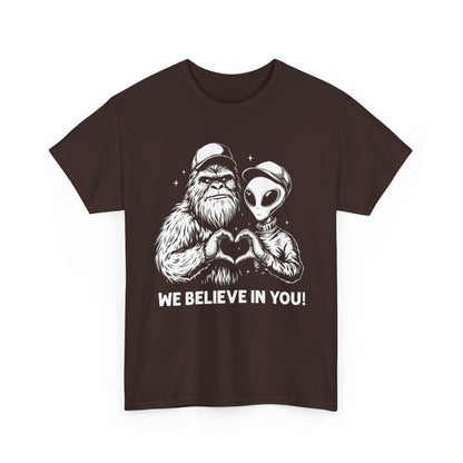 Yeti Alien We Believe In You Unisex Heavy Cotton Tee - Casual Comfort for Everyday Wear