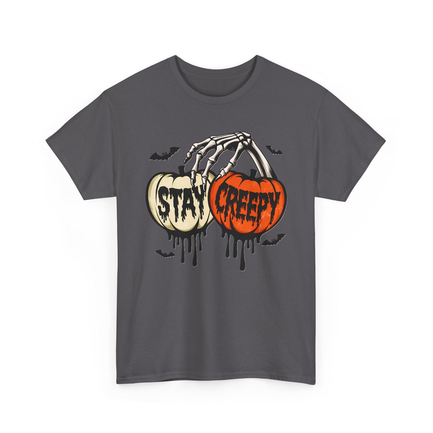 Stay Creepy Halloween Skeleton Graphic Tee, Spooky Shirt for Fall, Unisex Cotton Tee, Stay Creepy Shirt, Perfect Gift for Halloween