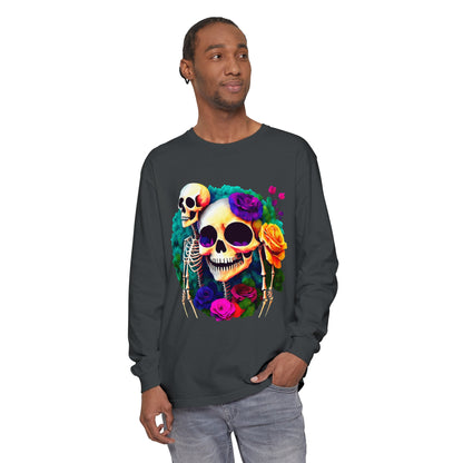 Skeleton Flower Art Long Sleeve T-Shirt