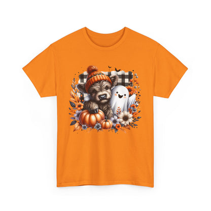 Fall Baby Cow Halloween Unisex Heavy Cotton Tee