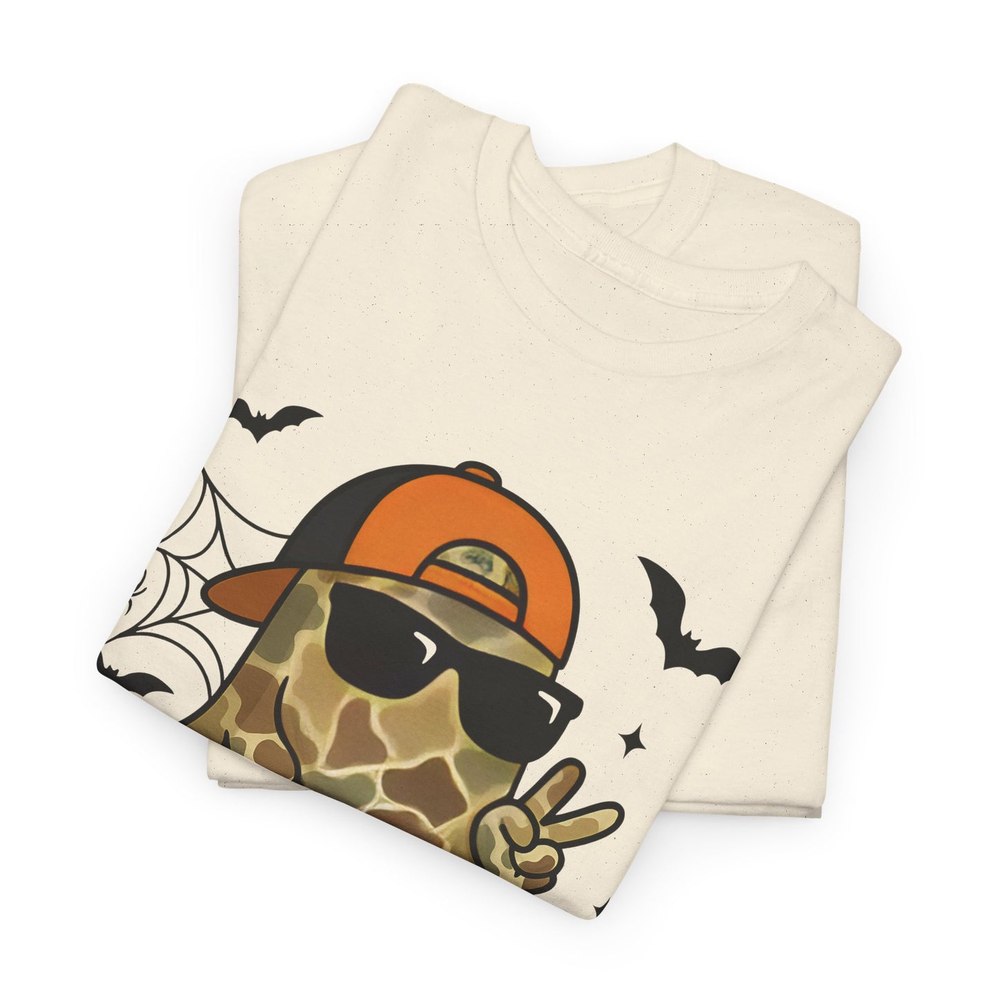 Halloween Peace Ghost Tee - Unisex Heavy Cotton