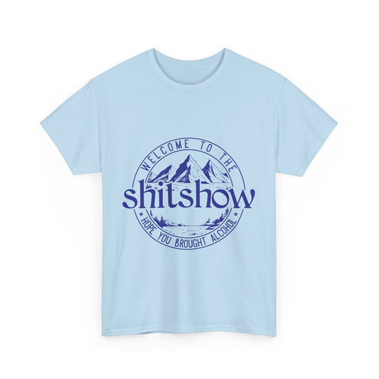Welcome to the Shitshow Unisex Heavy Cotton Tee, Humor Tee, Funny Graphic Tee, Casual Wear, Gift for Friends, Birthday Tee, Everyday Comfort