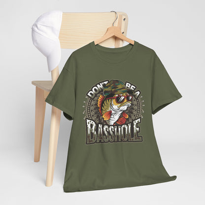 Don't Be a Basshole Unisex Heavy Cotton Tee - Perfect Fishing Gift
