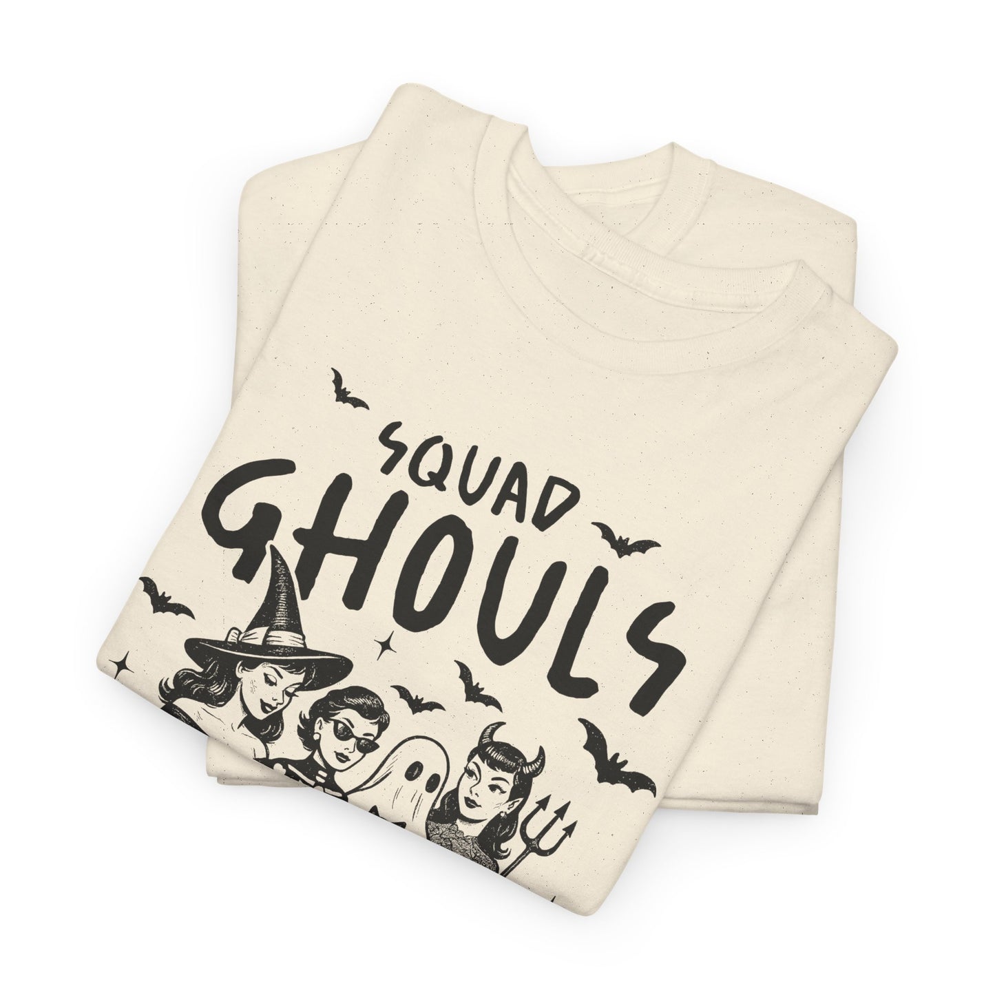 Squad Ghouls Halloween Tee, Unisex Cotton Shirt, Spooky Graphic Tee, Festival Outfits, Halloween Costume Top, Cute Goth Wear