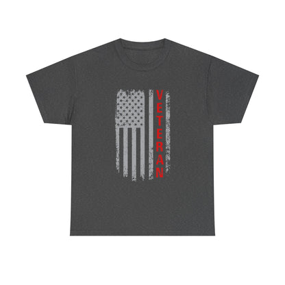 Veteran Pride Unisex Heavy Cotton Tee - American Flag Design