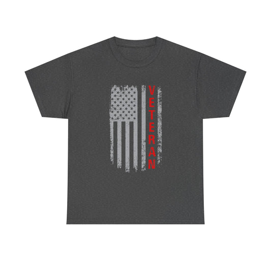 Veteran Pride Unisex Heavy Cotton Tee - American Flag Design
