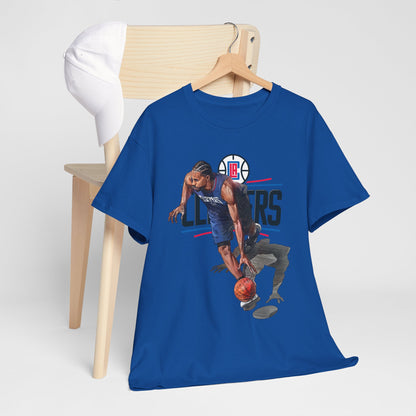 Kawhi Clippers Unisex Heavy Cotton Tee with Basketball Player Graphic, Perfect for Sports Fans, Gifts, Casual Wear, Game Day, Basketball Lovers