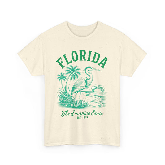 Florida The Sunshine State Themed Unisex Heavy Cotton Tee, Casual Summer Shirt, Beachwear, Gift for Travelers, Florida Souvenir T-Shirt