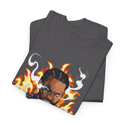 KLAW Graphic Player Portrait Shirt Basketball Flames Tee