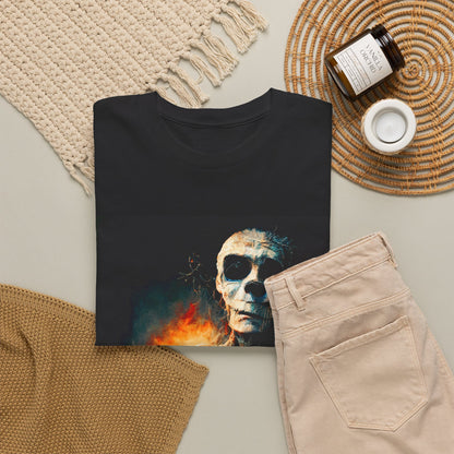 Skull Flame Graphic Tee — Dark Gothic Skeleton Art T-Shirt