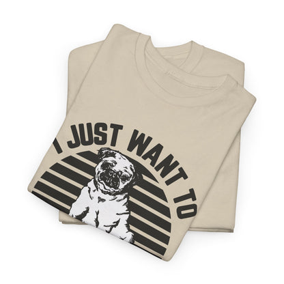 I Just Want to Workout and Hang with My Dog Unisex Heavy Cotton Tee