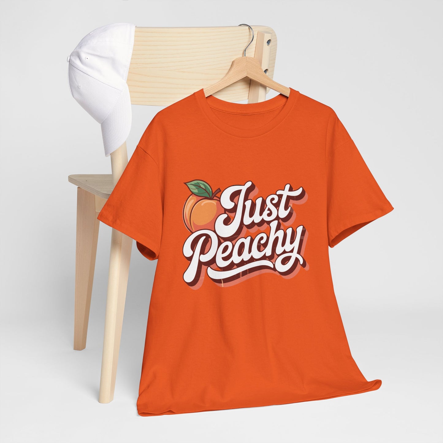 Just Peachy Vibes Unisex Cotton Tee - Perfect for Summer Days, Casual Wear, Gift for Friends, Relaxed Fit, Fun Graphic Tee