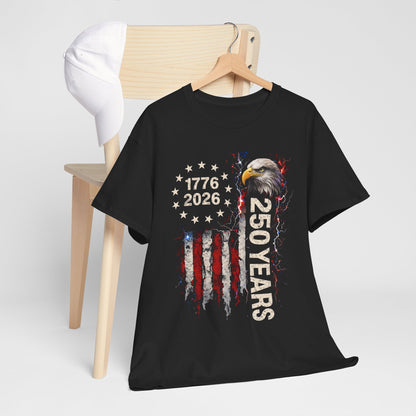 250 Years USA Flag Eagle T‑Shirt — 1776-2026 Patriotic Anniversary Tee