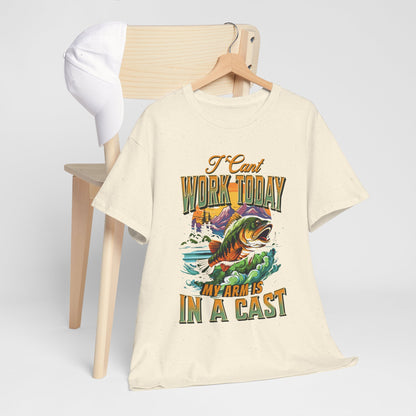 I Can't Work My Arm Is In A Cast Unisex Heavy Cotton Tee