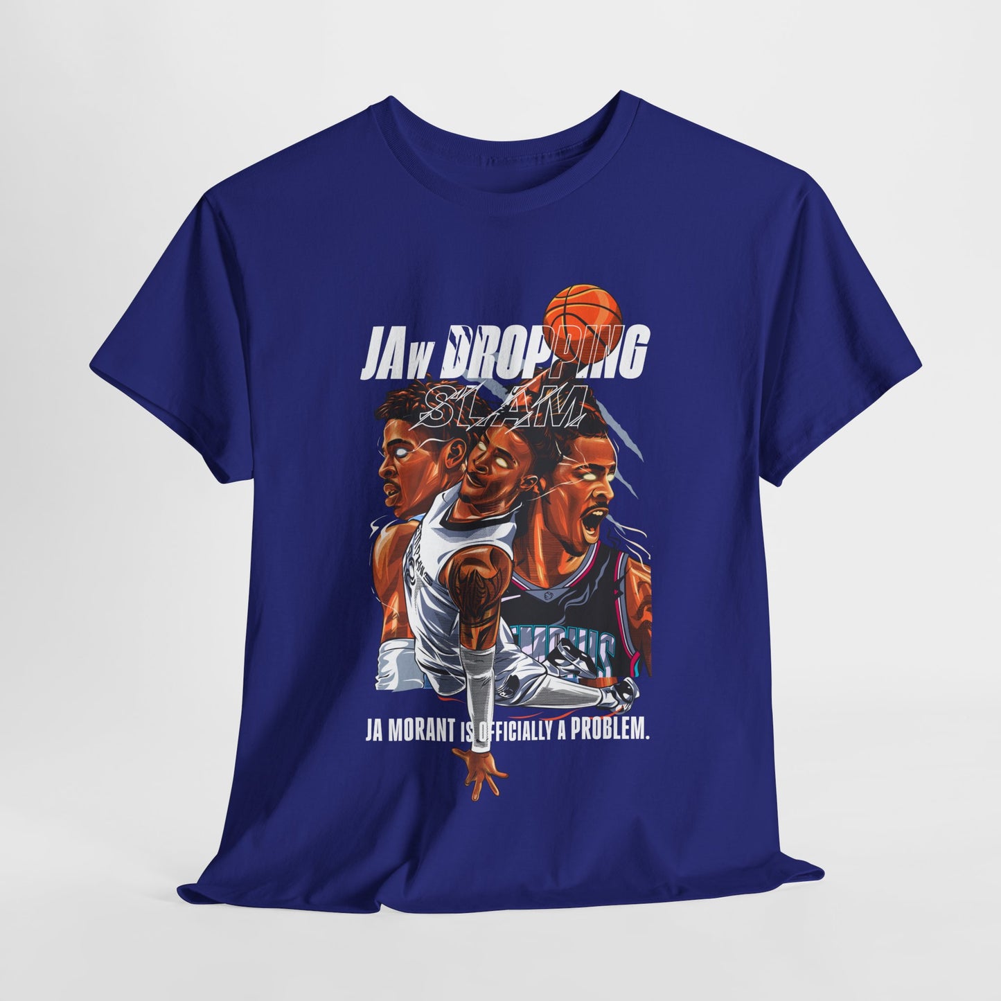 Jaw Dropping Morant Unisex Heavy Cotton Tee - Inspirational Basketball Art, Sports Fan Gift, Streetwear, Vintage Graphic T-Shirt, Basketball Player Apparel