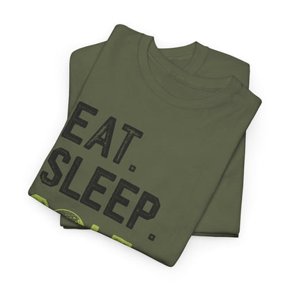 Eat Sleep Golf Repeat Unisex Heavy Cotton Tee - Perfect for Golf Lovers