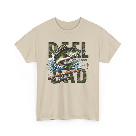 Fishing T‑Shirt — 'Reel Dad' Graphic Tee with Fish & Rod (Father's Day Gift)