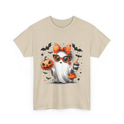 Halloween Cute Coffee Ghost Unisex Heavy Cotton Tee