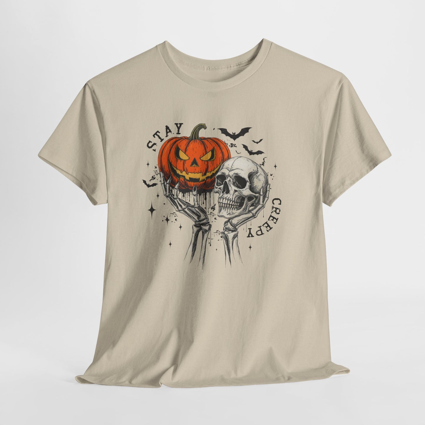 Stay Creepy Graphic, Halloween Themed Unisex Heavy Cotton Tee - spooky shirt for celebrations, fall fashion, Halloween parties, gift [...]