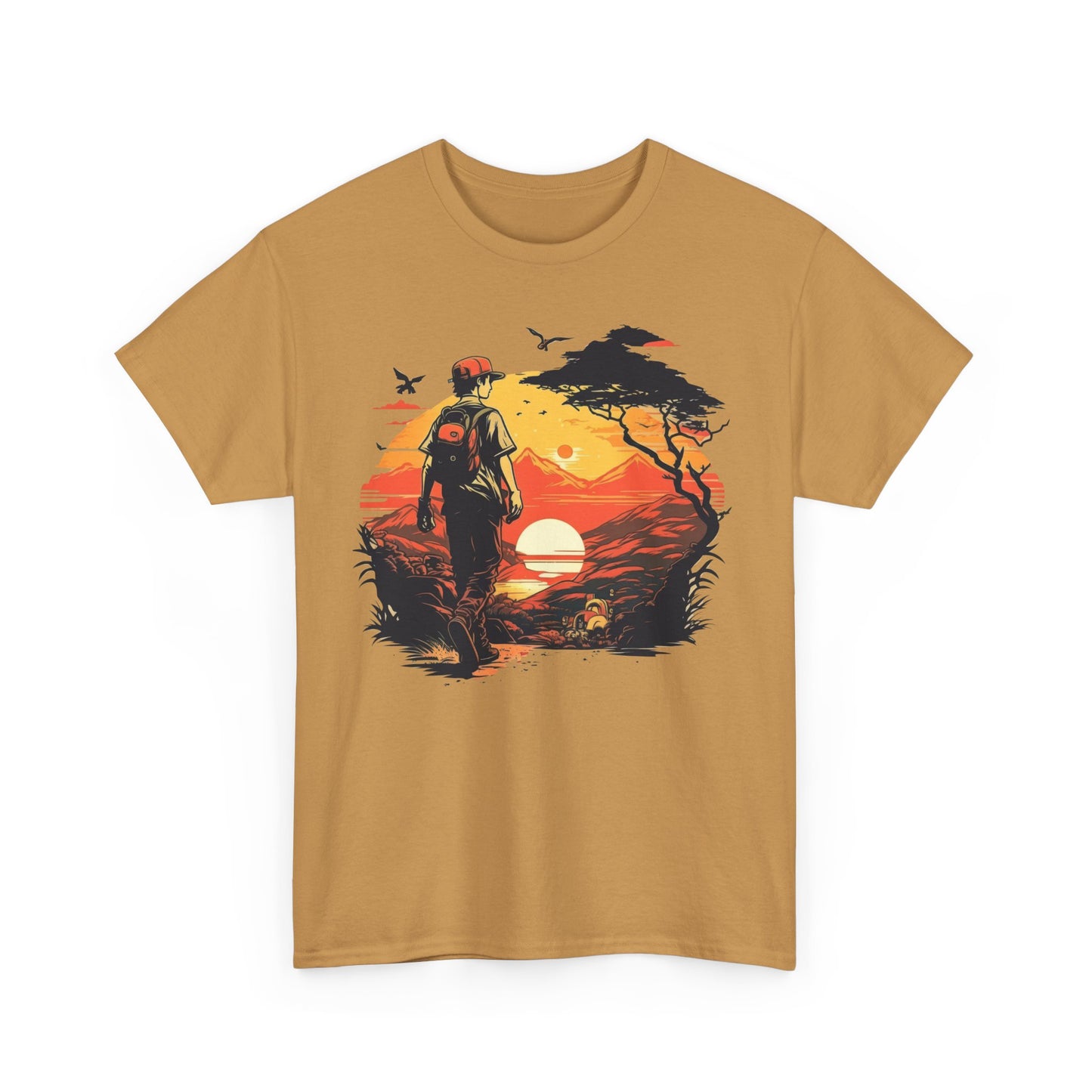 Sunset Hike Walk Unisex Heavy Cotton Tee