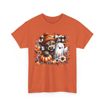 Fall Baby Cow Halloween Unisex Heavy Cotton Tee