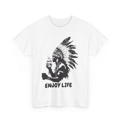 Enjoy Life Coffee Native American Unisex Heavy Cotton Tee