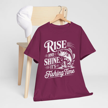 Rise And Shine It's Fishing Time Fishing Time Unisex Tee - Rise and Shine, Casual Wear, Gift for Fishermen, Fishing Trip, Outdoor Adventure, Father's Day Gift