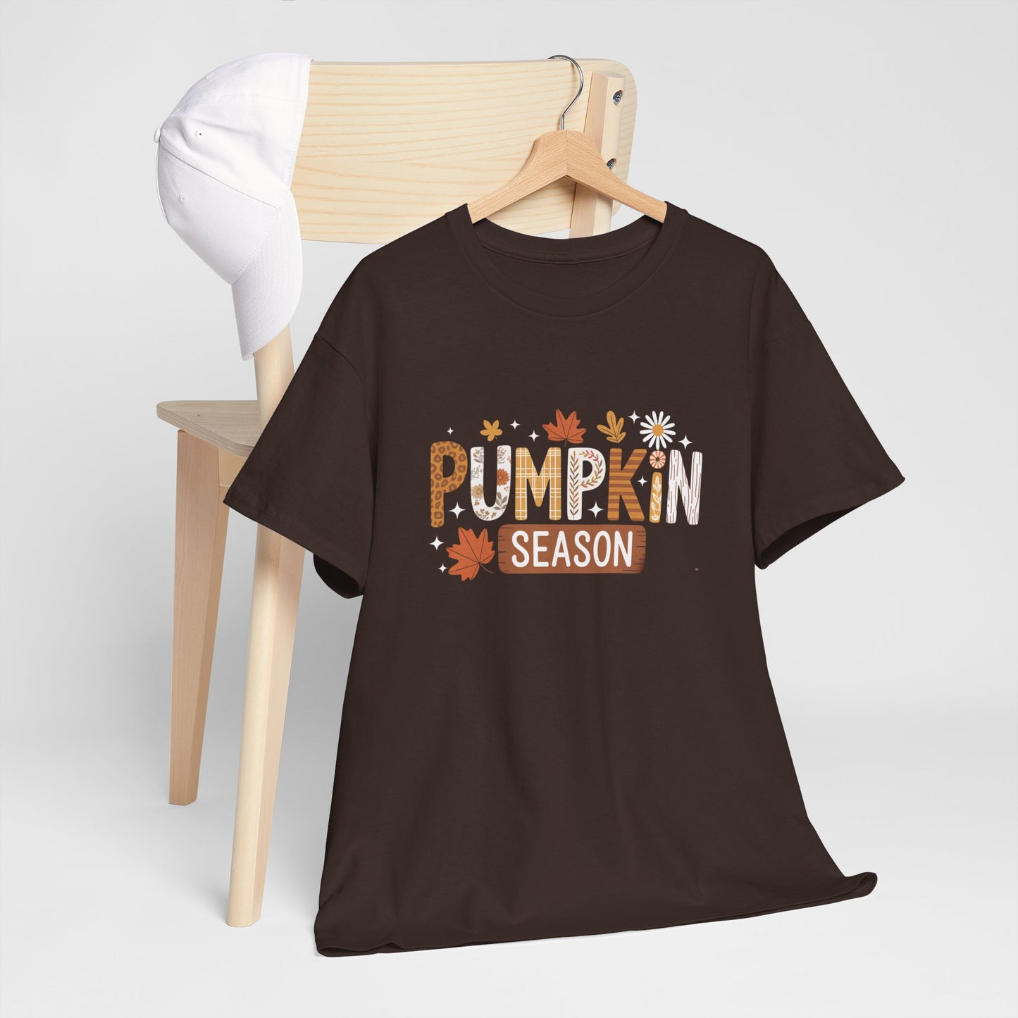 Pumpkin Season Unisex Heavy Cotton Tee | Fall Apparel, Halloween Outfit, Cozy Autumn Shirt, Gifts for Pumpkin Lovers, Seasonal Collection