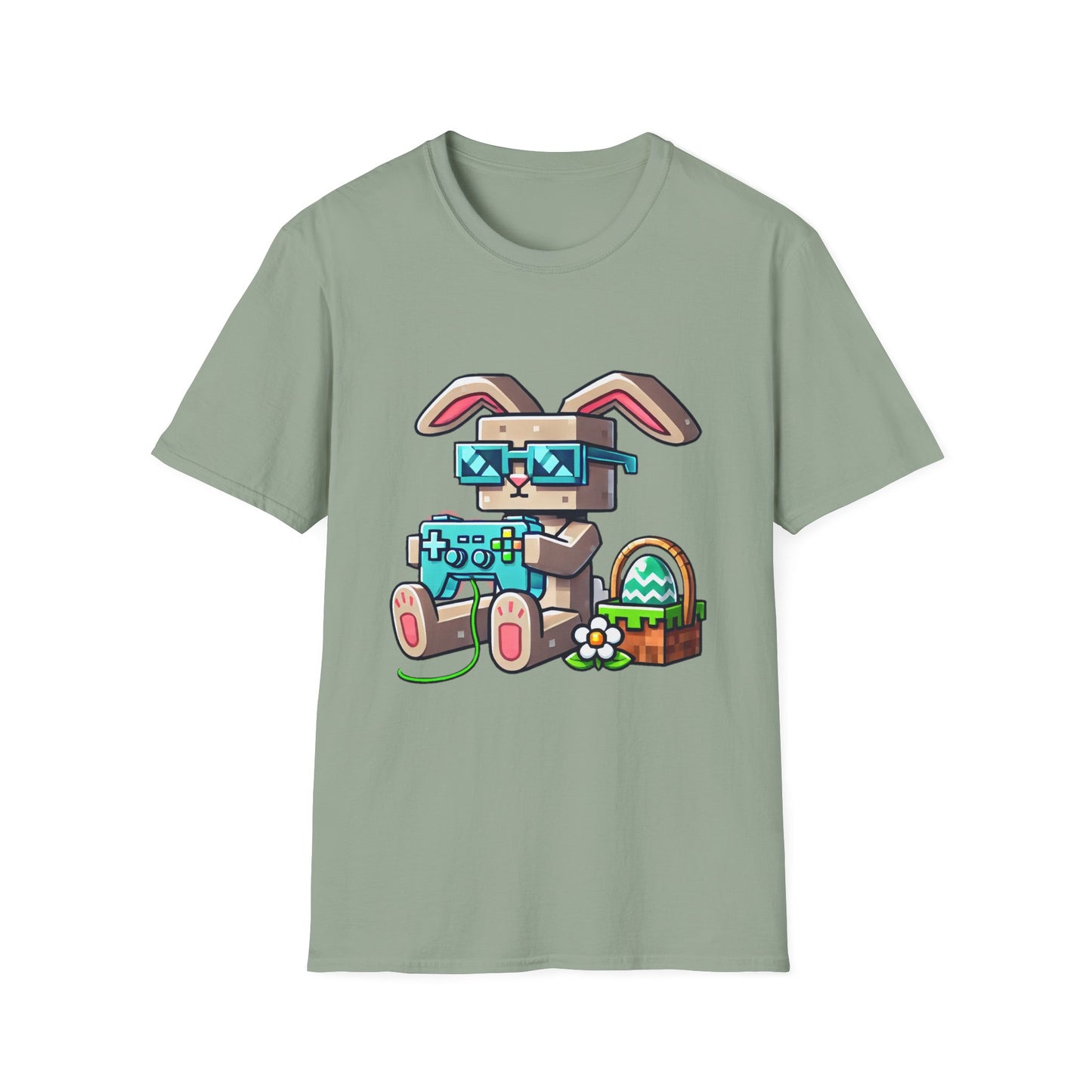 Cool MineCraft Gamer Bunny Unisex T-Shirt - Perfect for Easter and Video Game Lovers