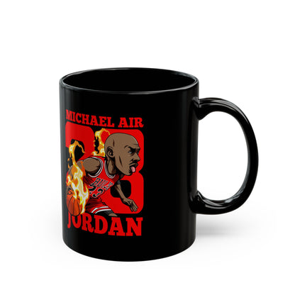 Michael Jordan Goat Fire Ball Black Mug (11oz, 15oz)