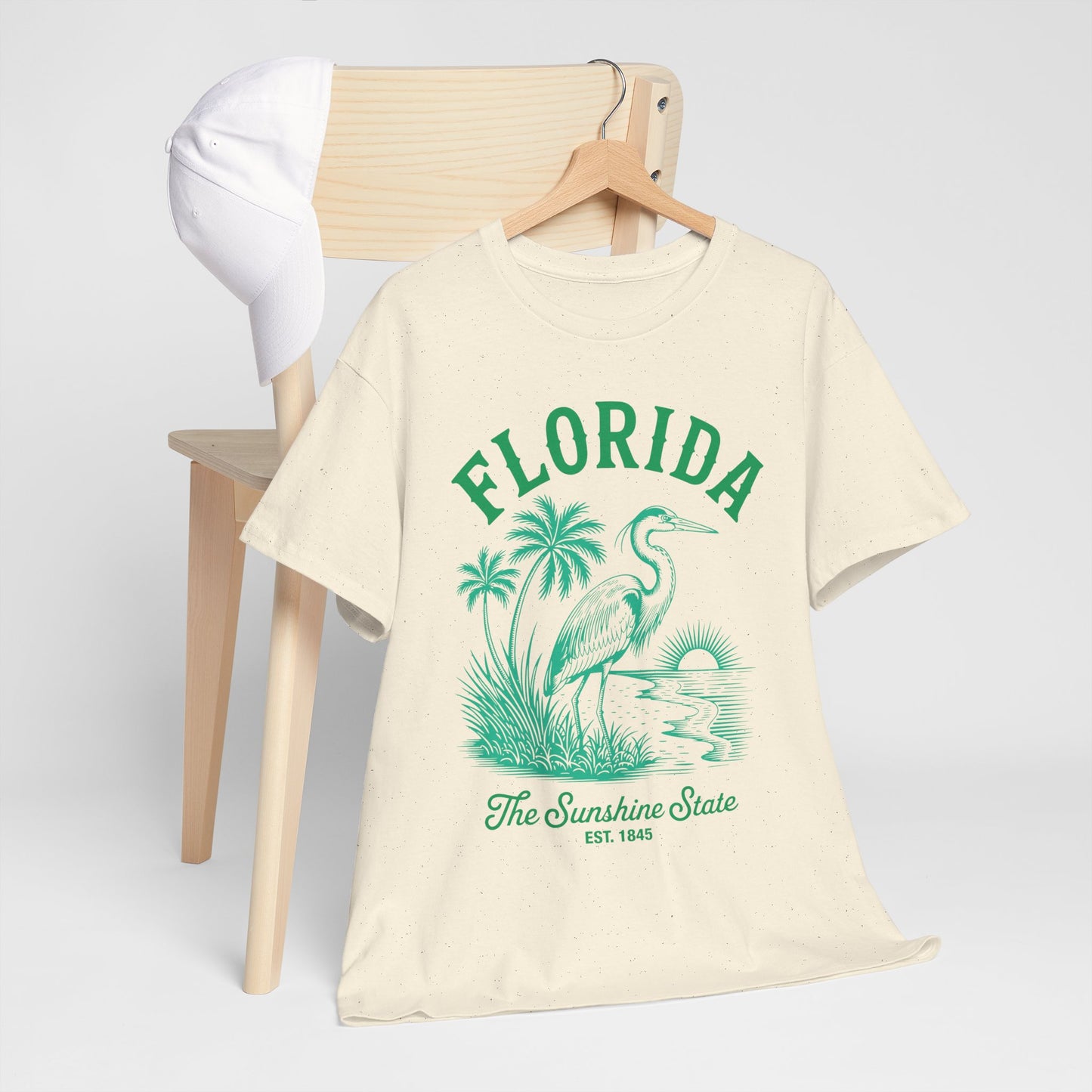 Florida The Sunshine State Themed Unisex Heavy Cotton Tee, Casual Summer Shirt, Beachwear, Gift for Travelers, Florida Souvenir T-Shirt