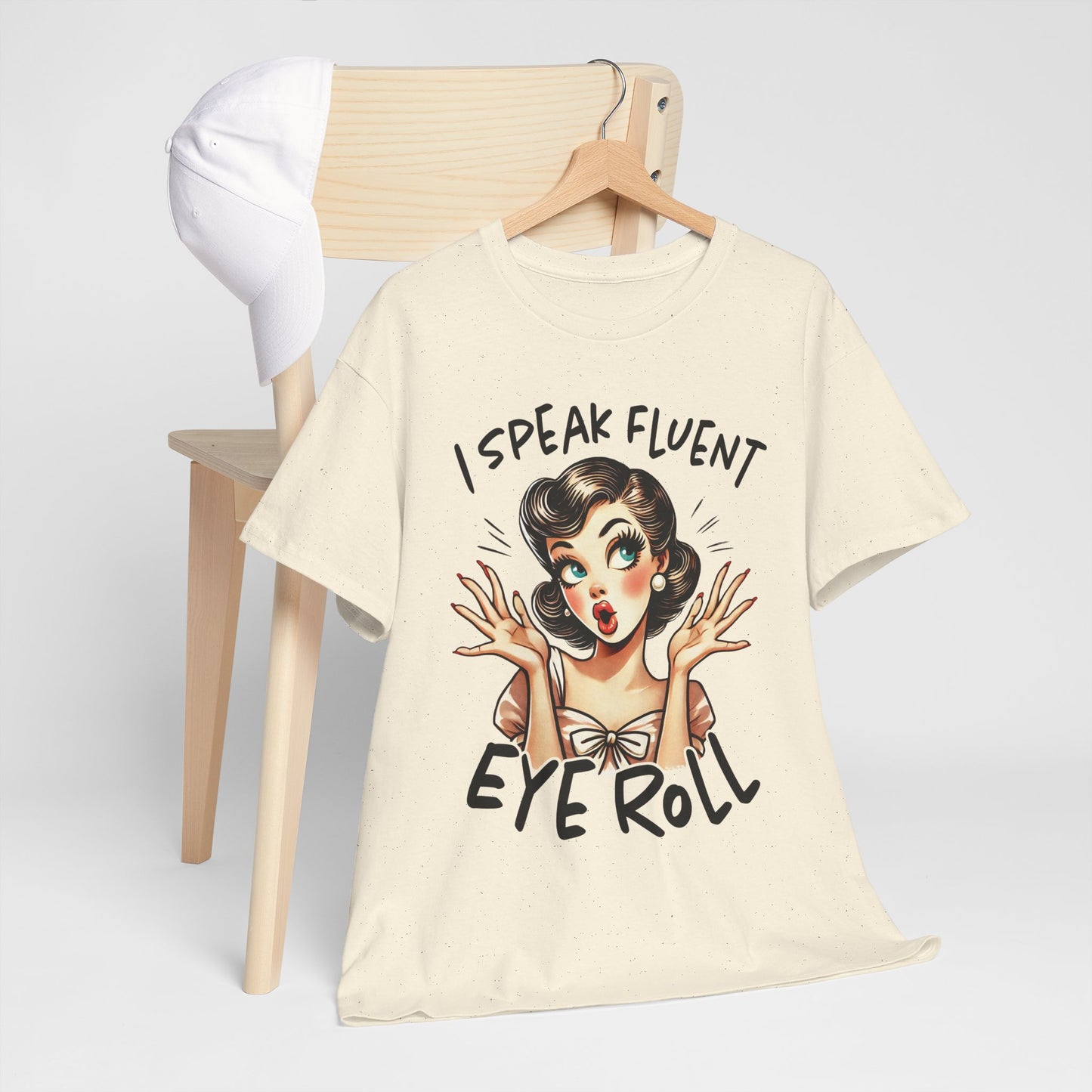 I Speak Eye Roll Tee | Funny Graphic T-Shirt, Gift for Sarcastic Friends, Casual Wear, Humor Apparel, Unisex Cotton Shirt