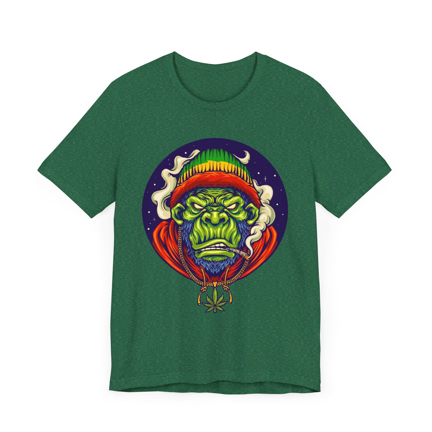 Gorilla Smoke Vibrant Graphic Tee with Cool Monster Design, Unisex Graphic T-Shirt, Edgy Streetwear, Bold Art Apparel, Unique Gift Idea