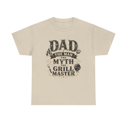 Grill Master Dad T-Shirt — "Dad: The Man, The Myth, The Grill Master" BBQ Father’s Day Tee