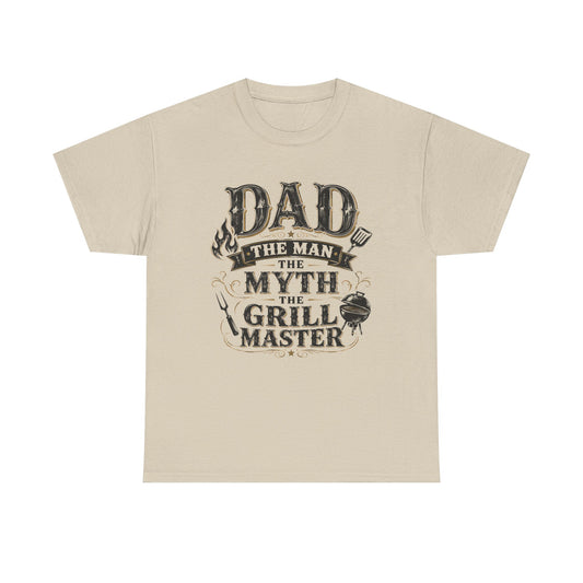 Grill Master Dad T-Shirt — "Dad: The Man, The Myth, The Grill Master" BBQ Father’s Day Tee
