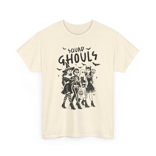 Squad Ghouls Halloween Tee, Unisex Cotton Shirt, Spooky Graphic Tee, Festival Outfits, Halloween Costume Top, Cute Goth Wear