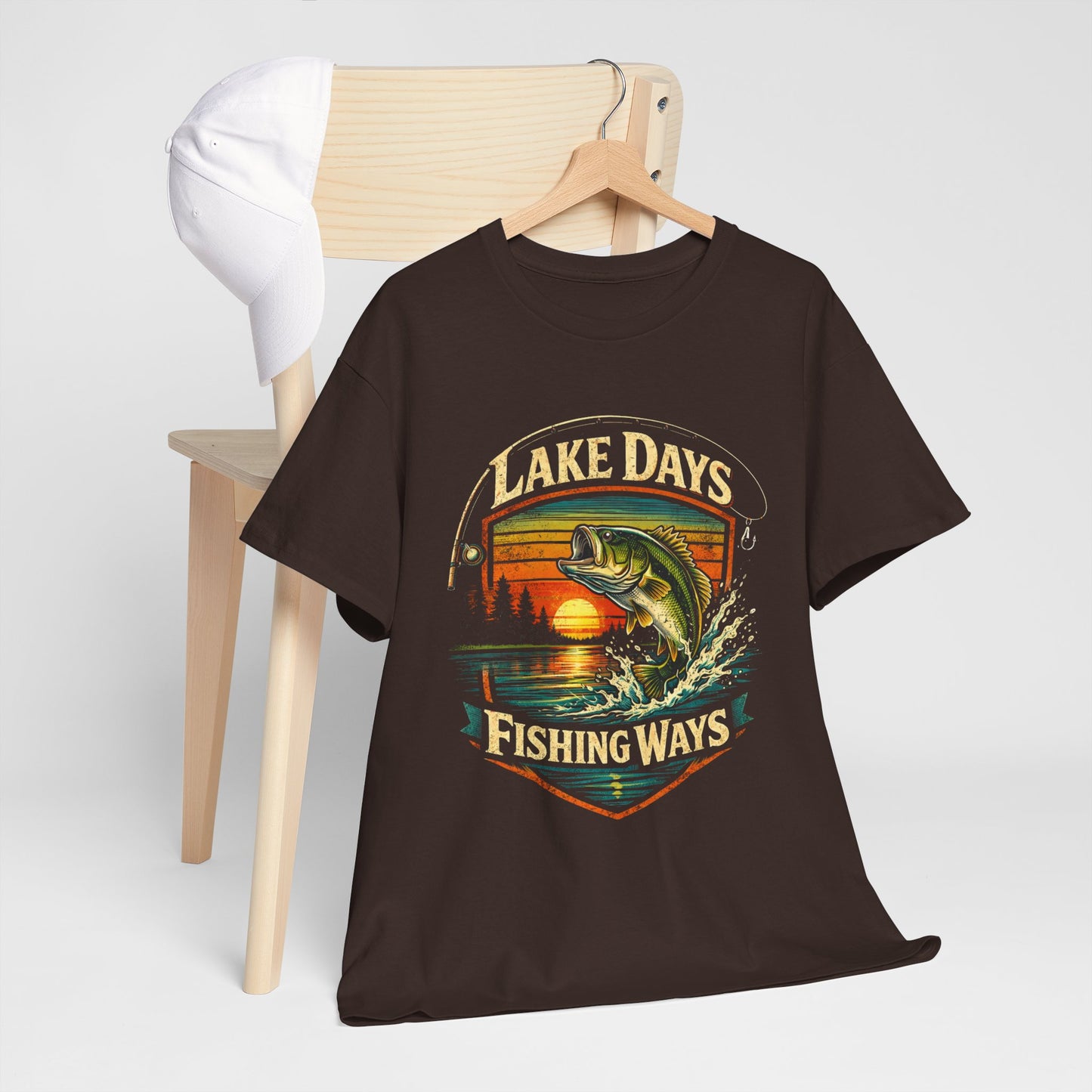 Lake Days Fishing Ways Vintage Bass Graphic Shirt Fishing Tee