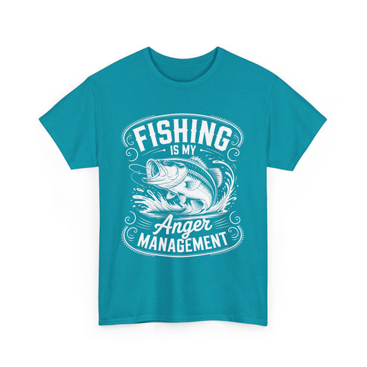 Fishing Is My Anger Management Fishing Humor Tee, Comfort Tee for Anglers, Funny Fishing Shirt, Gift for Fishermen, Casual Wear for Outdoor Lovers