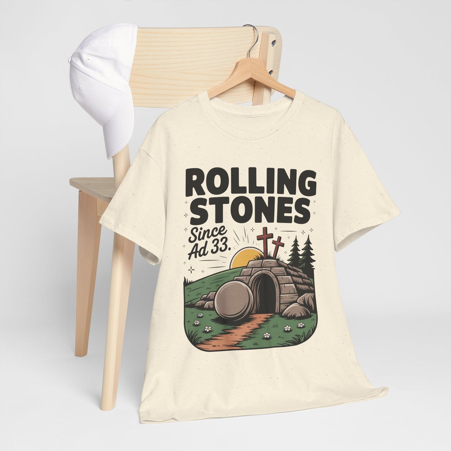 Rolling Stones Since AD 33 Tee — Christian Easter Resurrection T‑Shirt