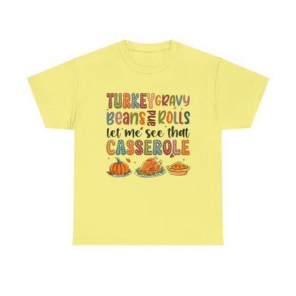 Turkey Gravy Casserole Unisex Heavy Cotton Tee