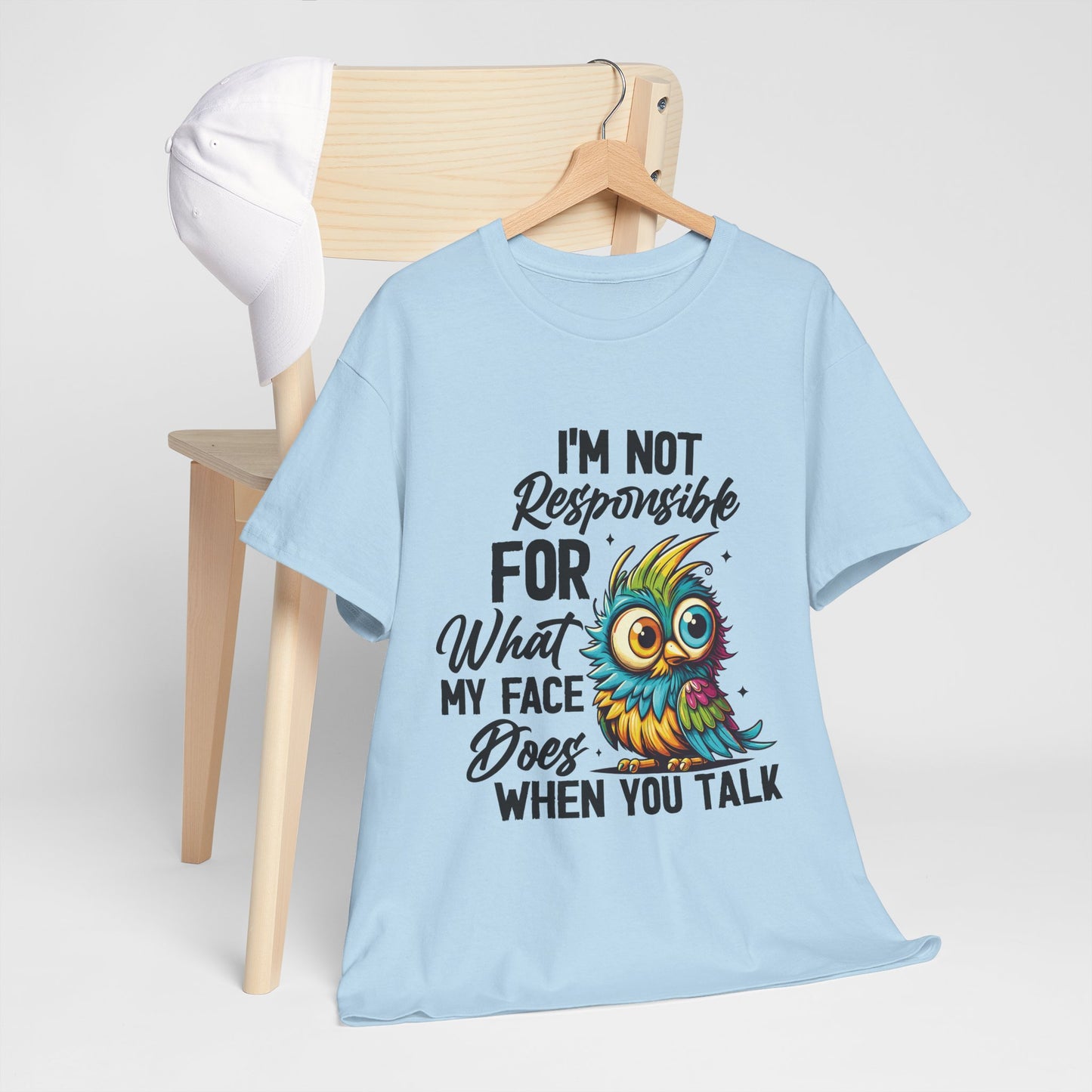 I'm Not Responsible Whimsical Owl Tee, Fun Unisex Cotton Shirt, Casual Everyday Wear, Gift for Owl Lovers, Humorous Apparel