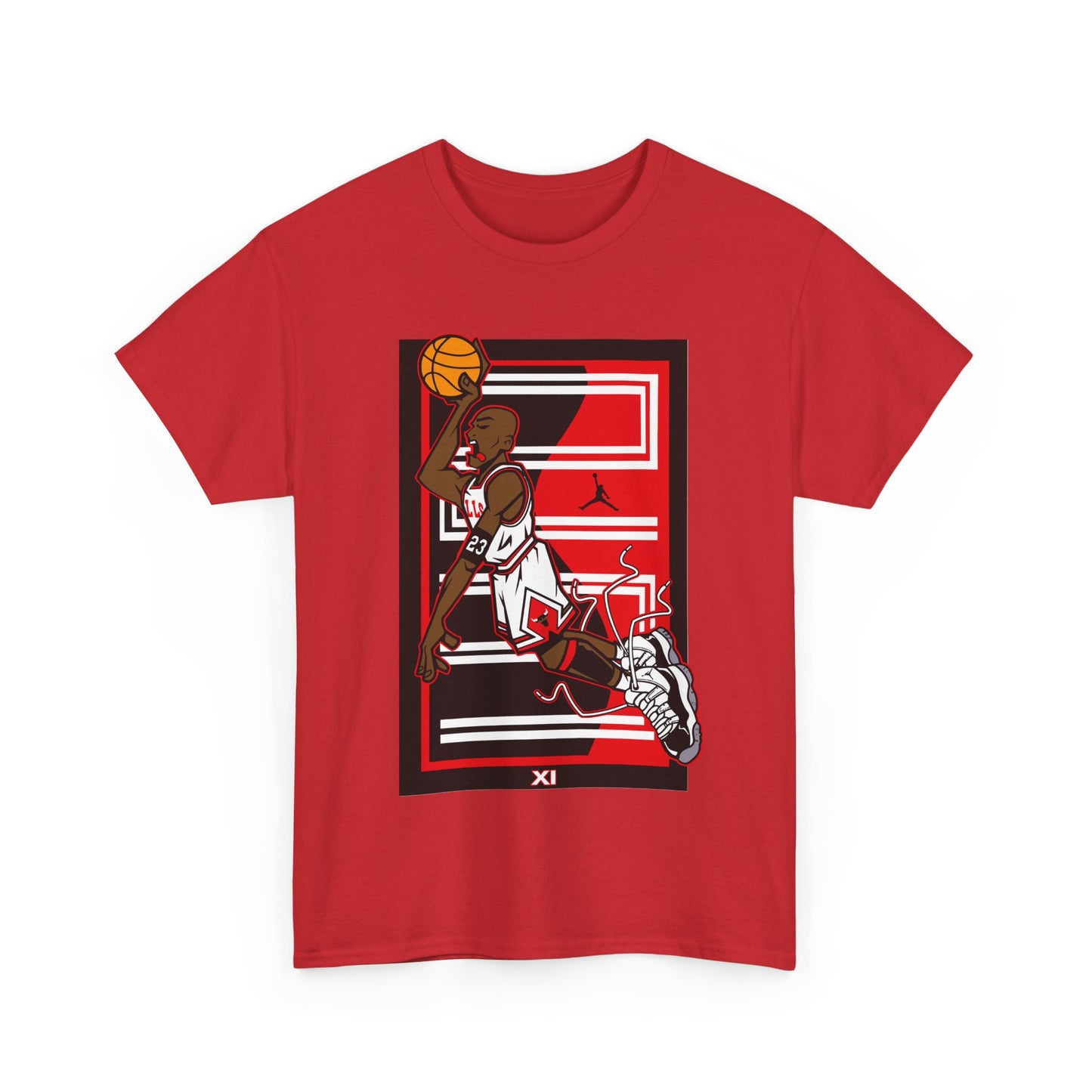 Jordan Flying Dunk Basketball Star Graphic Tee | Unisex Heavy Cotton T-Shirt