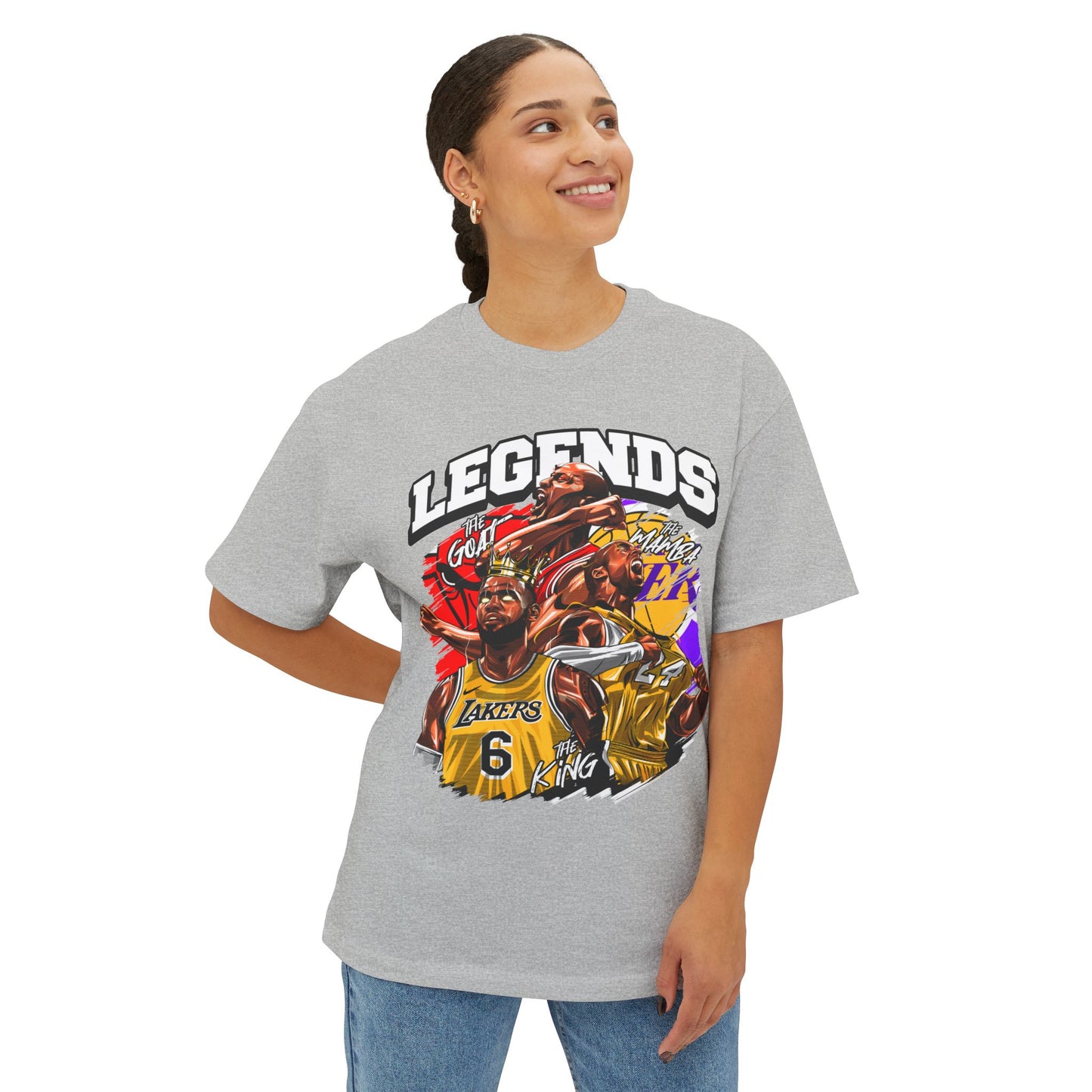 Legends Michael Jordan Kobe Bryant Lebron James Unisex Oversized Boxy Tee