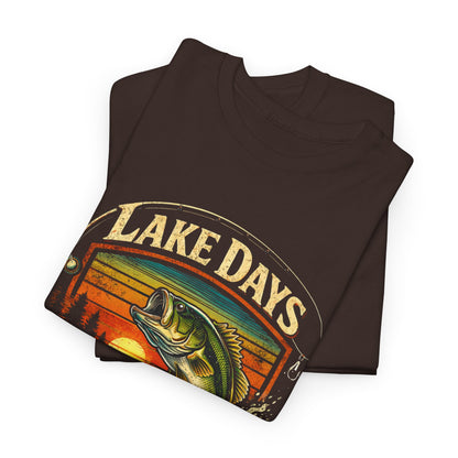 Lake Days Fishing Ways Vintage Bass Graphic Shirt Fishing Tee