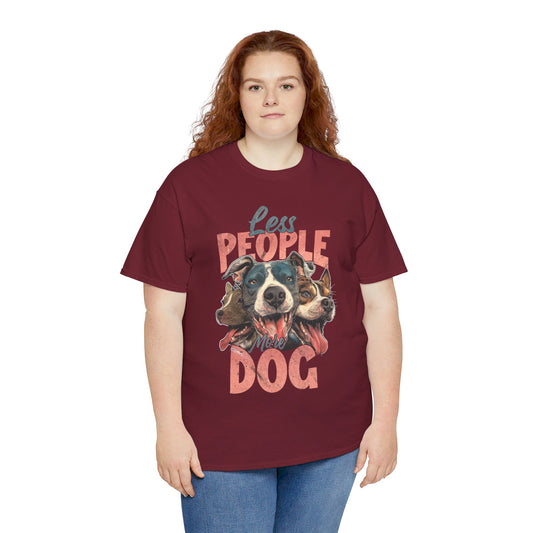 Less People More Dog Unisex Heavy Cotton Tee