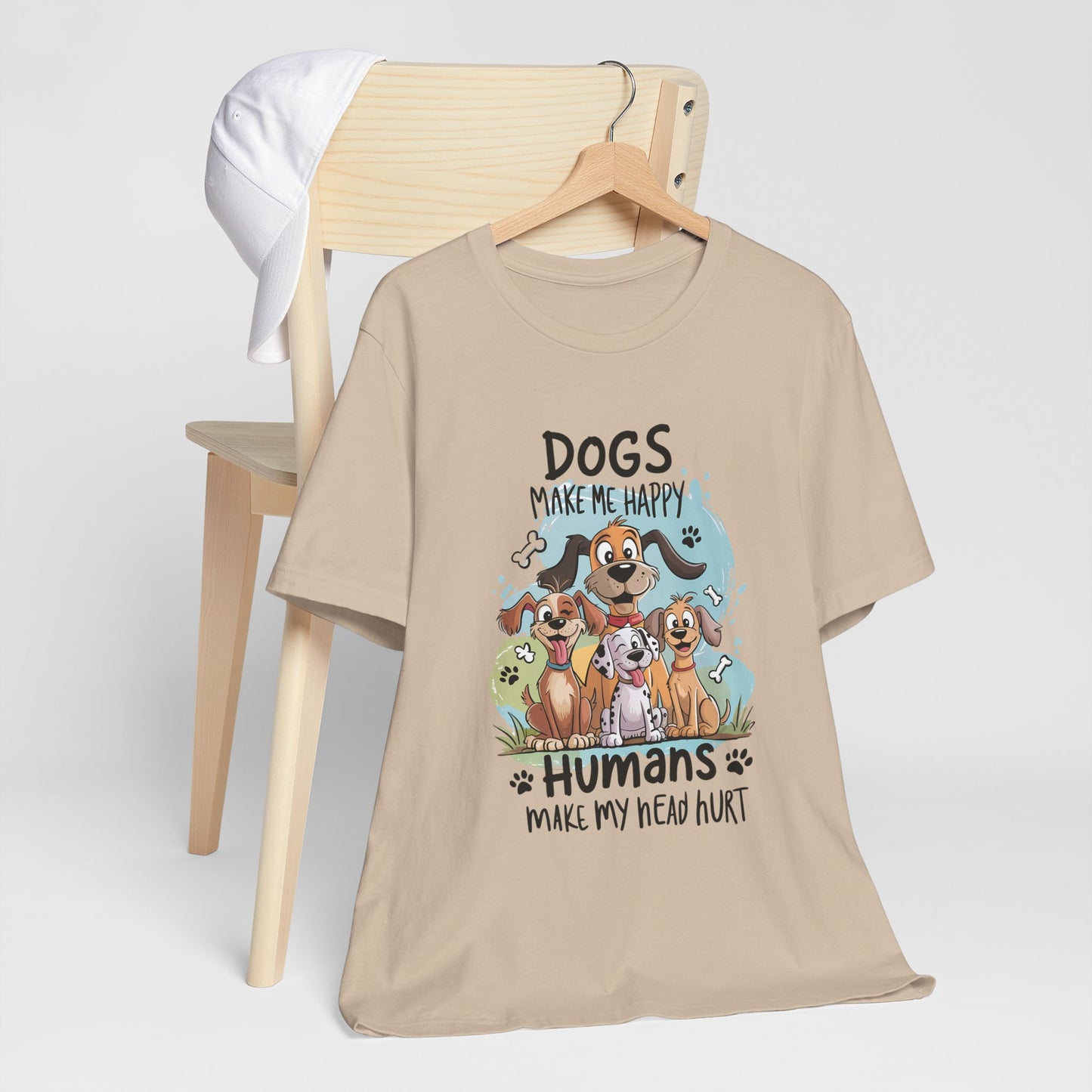 Dog's Make Me Happy Dog Lover's Short Sleeve Tee - Perfect Gift for Pet Owners, Animal Lovers, Dog Enthusiasts, Birthdays, and National Dog Day