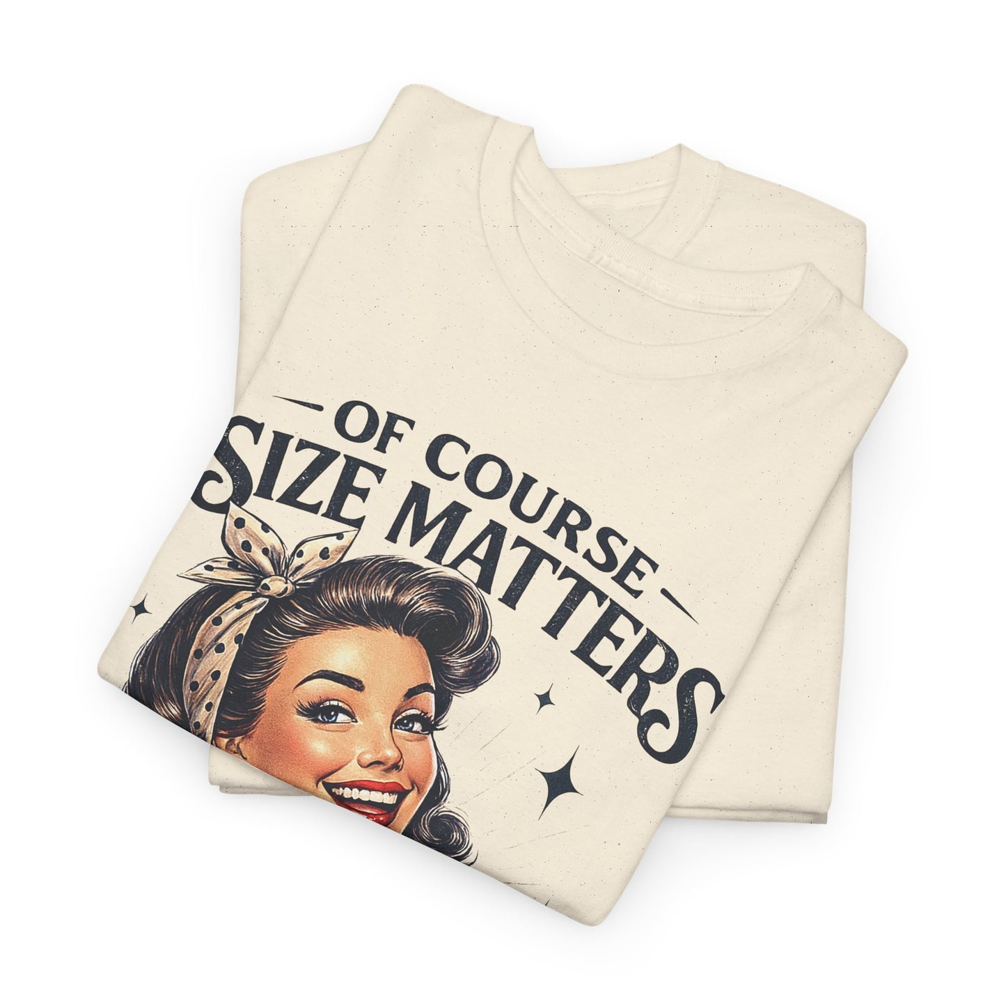 Of Course Size Matters: No One Wants a Small Cup of Coffee Retro Graphic Tee Coffee T‑Shirt