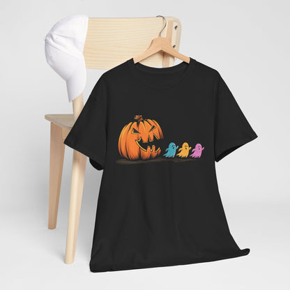 Pumpkin Pacman Halloween Pumpkin Ghost Tee, Spooky T-Shirt, Unisex Halloween Shirt, Fall Festival Apparel, Costume Party Top