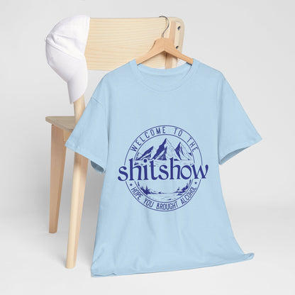 Welcome to the Shitshow Unisex Heavy Cotton Tee, Humor Tee, Funny Graphic Tee, Casual Wear, Gift for Friends, Birthday Tee, Everyday Comfort